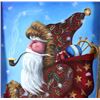 Image 4 : Signed Santa Claus Painting with Rustic Frame