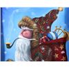 Image 6 : Signed Santa Claus Painting with Rustic Frame
