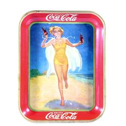 1937 Original Coca-Cola Tin Serving Tray