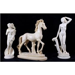 Collection of Three Alabaster Sculptures