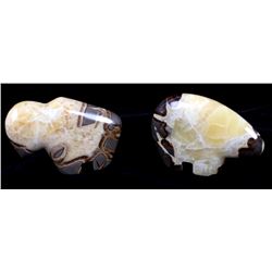 Bear & Buffalo Septarian Nodule Carvings