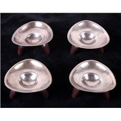 1950's Taxco Sterling Silver and Rosewood Dishes