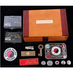 Northern Pacific Railway pocket watch & pins
