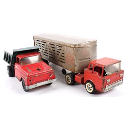 Tonka Dump Truck and Structo Cattle Truck