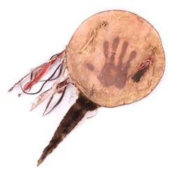 Plains Indian Polychrome Painted Shield