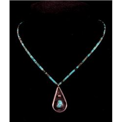 Navajo Silver and Turquoise Necklace