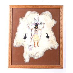 Apache Devil Dance S Harrison Rabbit Hide Painting