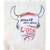 Image 6 : Apache Devil Dance S Harrison Rabbit Hide Painting