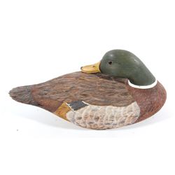 "Smokey Ott" Hand Carved Preening Mallard Decoy