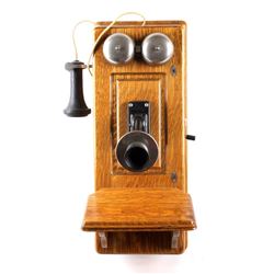 Kellogg Oak Wall Switchboard Telephone