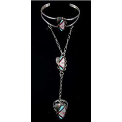 Navajo Sterling Silver & Multistone Slave Bracelet