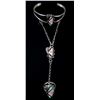 Image 1 : Navajo Sterling Silver & Multistone Slave Bracelet