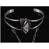 Image 2 : Navajo Sterling Silver & Multistone Slave Bracelet