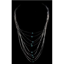 Liquid Silver & Turquoise Navajo Necklace
