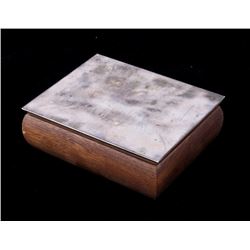 Antique Newport Sterling Silver Wood Jewelry Box