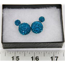 NEW "DOUBLE THE FUN" SPARKLE BALLS STUD EARRINGS