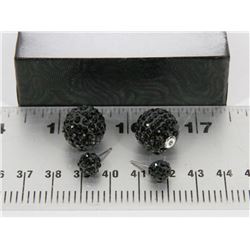 NEW "DOUBLE THE FUN" SPARKLE BALLS STUD EARRINGS