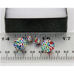 NEW "DOUBLE THE FUN" SPARKLE BALLS STUD EARRINGS