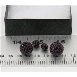 NEW "DOUBLE THE FUN" SPARKLE BALLS STUD EARRINGS
