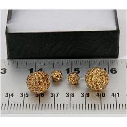 NEW "DOUBLE THE FUN" SPARKLE BALLS STUD EARRINGS