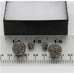 NEW "DOUBLE THE FUN" SPARKLE BALLS STUD EARRINGS