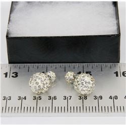 NEW "DOUBLE THE FUN" SPARKLE BALLS STUD EARRINGS