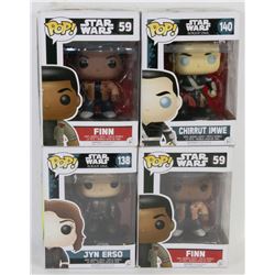 LOT OF 4 FUNKO POPS STAR WARS, MARVEL, MORE