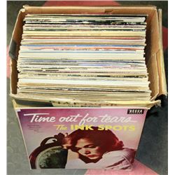 BOX OF RECORDS, INCLUDING HEART, KENNY ROGERS