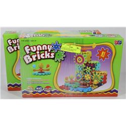 BUNDLE OF TWO 81PC FUNNY BRICKS GEAR BUILDING
