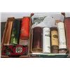 Image 1 : 2 BOXES OF METAL AND BOXED WHISKEY CONTAINERS