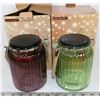 Image 1 : LOT OF 2 -15CM MASON JAR LED LIGHTS WITH HANDLES