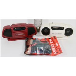 2 CAMPING RADIOS SOLD WITH ICE CLEAT