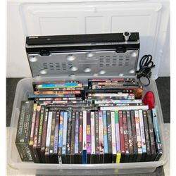 LOT OF 50 DVD'S WITH SAMSUNG DVD PLAYER