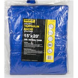 NEW SHOPRO UTILITY TARPAULIN 15' X 20'