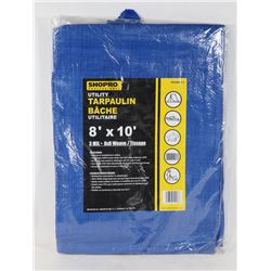 NEW SHOPRO UTILITY TARPAULIN 8' X 10'