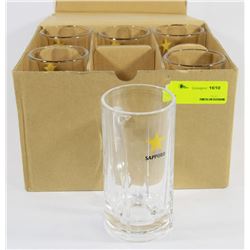 6PC SAPPORO BEER MUG SET