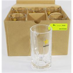 6PC SAPPORO BEER MUG SET