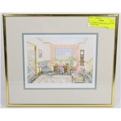 19)  FRAMED, DOUBLE MATTED UNDER GLASS