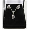 Image 1 : NEW CRYSTAL SKULL EARRINGS AND NECKLACE SET