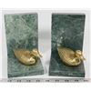 Image 1 : PAIR OF MARBLE AND BRASS DUCK BOOKENDS