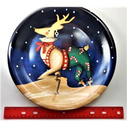 21)  PORCELAIN 11.5" DIAMETER REINDEER