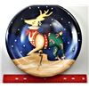 Image 1 : 21)  PORCELAIN 11.5" DIAMETER REINDEER