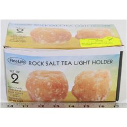 SET OF 2 ROCK SALT TEA LIGHT HOLDERS