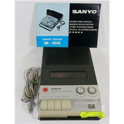 SANYO CASSETTE RECORDER M-168 WITH MICROPHONE