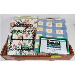 FLAT OF ASSORTED TABLE CLOTHS