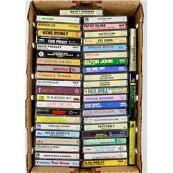 FLAT OF ASSORTED CASSETTE TAPES INCLUDING ELVIS