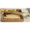 Image 1 : LOT OF 3 HANDSAWS & 2 MITRE BOXES