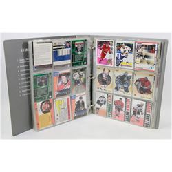 BINDER OF HOCKEY CARDS PREMIUM DONRUSS AND