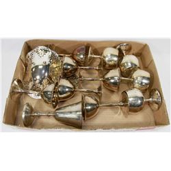 FLAT OF ESTATE SILVERPLATE GOBLETS AND MORE