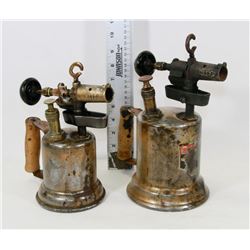 SET OF 2 VINTAGE HAND HELD BLOWTORCHES.